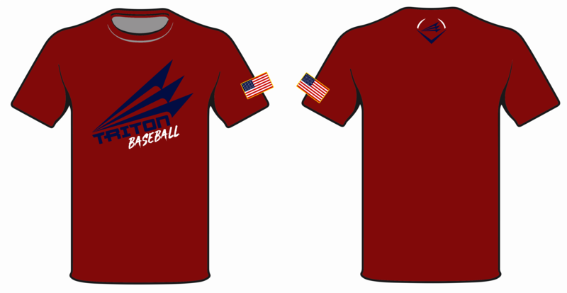 Triton Baseball HyperTee (Cardinal/Navy) #HT2