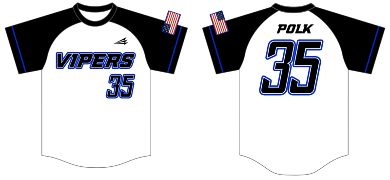 Vipers (Polk) Custom FABRIC Baseball Jersey #J10D