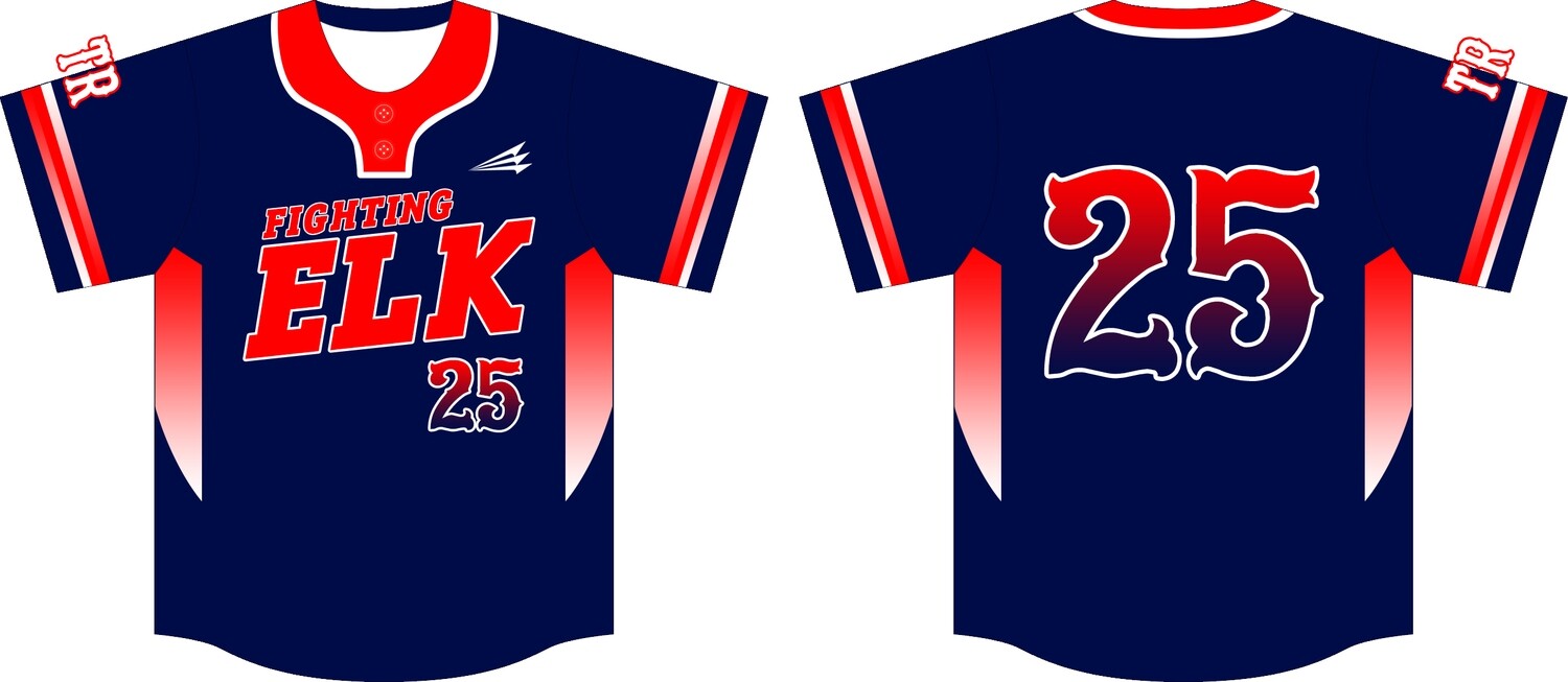 Tagge Rutherford Fighting Elk Custom Baseball Jersey 3A