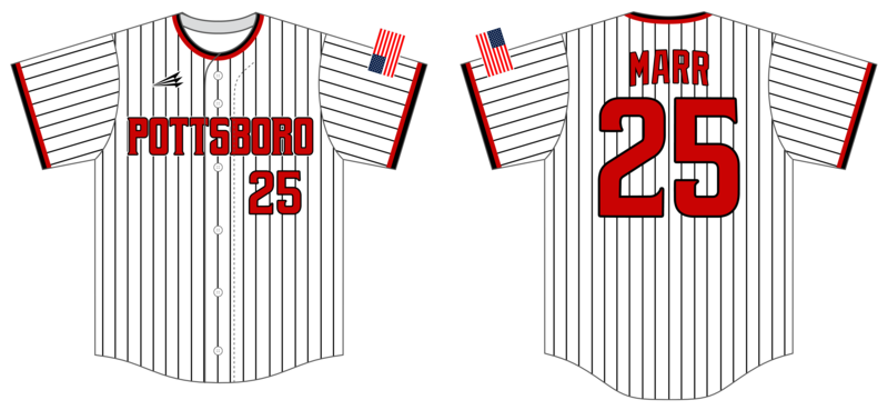 Pottsboro Cardinals Custom NanoDri Baseball Jersey #J6b