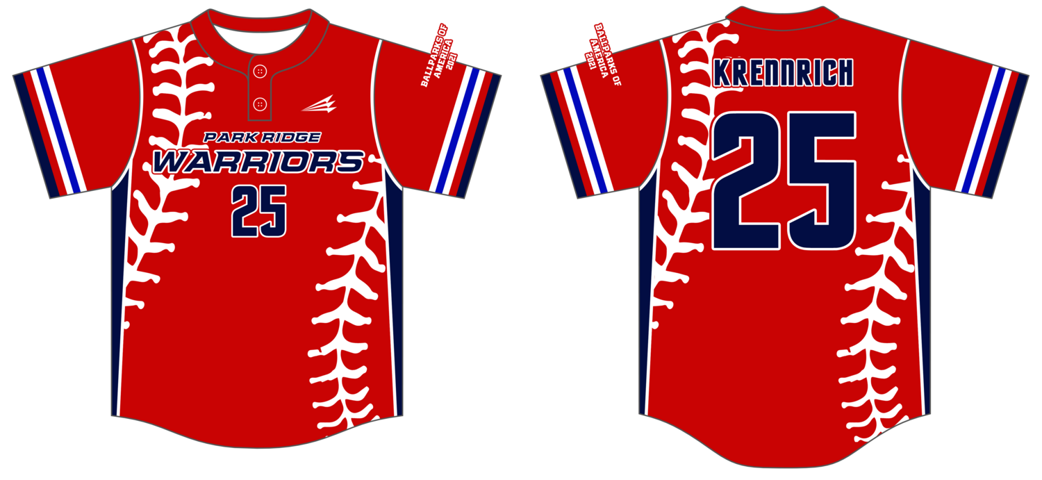 Park Ridge Warriors Custom HexaFlex Baseball Jersey #J2d