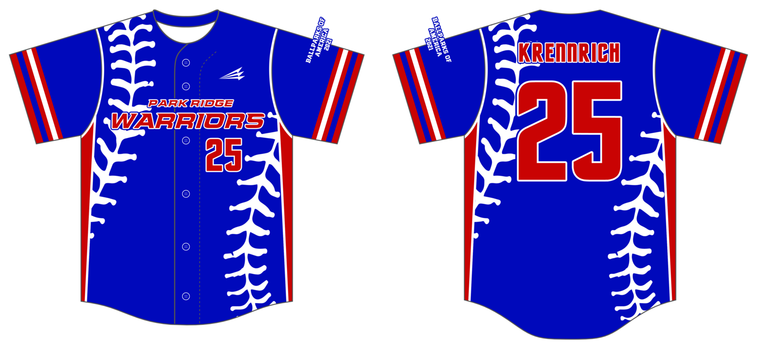 Park Ridge Warriors Custom HexaFlex Baseball Jersey #J2k