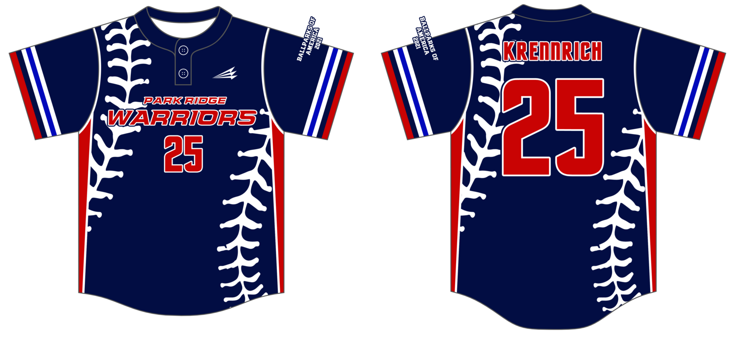 Park Ridge Warriors Custom HexaFlex Baseball Jersey #J2f