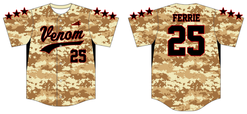 Virginia Venom Custom HexaFlex Baseball Jersey #J1