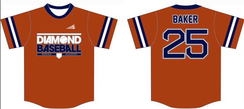 Diamond Simcox Custom Baseball Jersey Design #1C