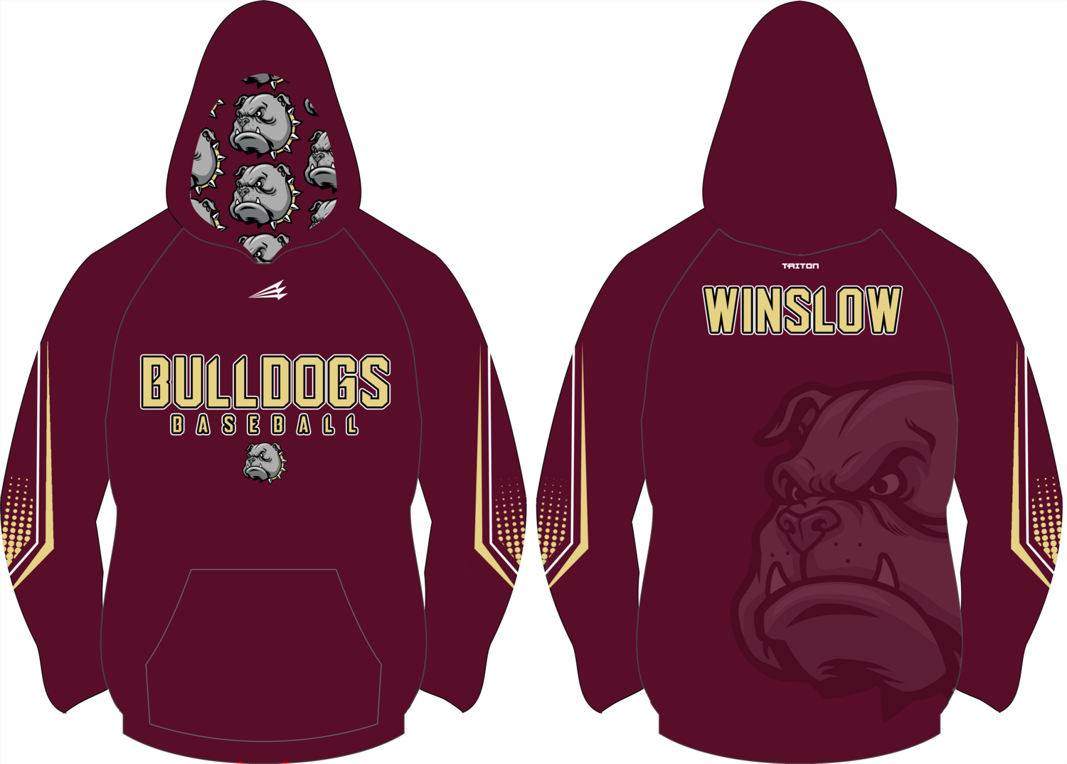 Winslow Bulldogs Custom Vulcan Hoodie #VH1B