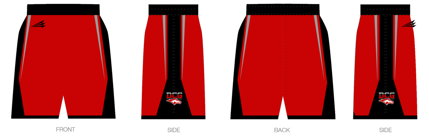DCG Mustangs Custom Reversible HexaFlex Basketball Shorts #BS5d &amp; BS6d
