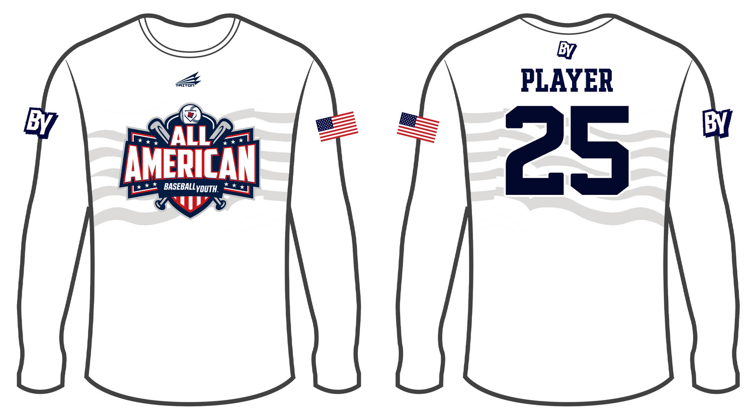 Baseball Youth All-Americans 2021/2022 Custom Longsleeve HyperTee #LHT1