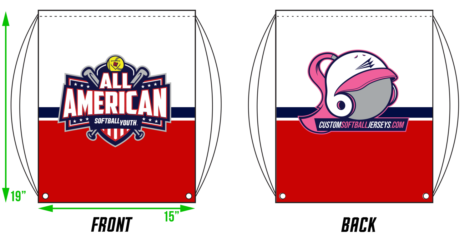 Softball Youth All-Americans 2022/2023 Custom Drawstring Bag #DB1
