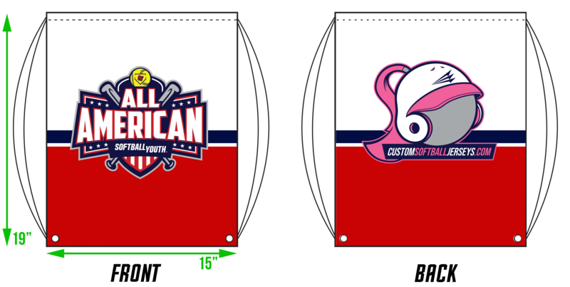 Softball Youth All-Americans 2022/2023 Custom Drawstring Bag #DB1