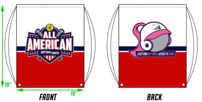 Softball Youth All-Americans 2022/2023 Custom Drawstring Bag #DB1