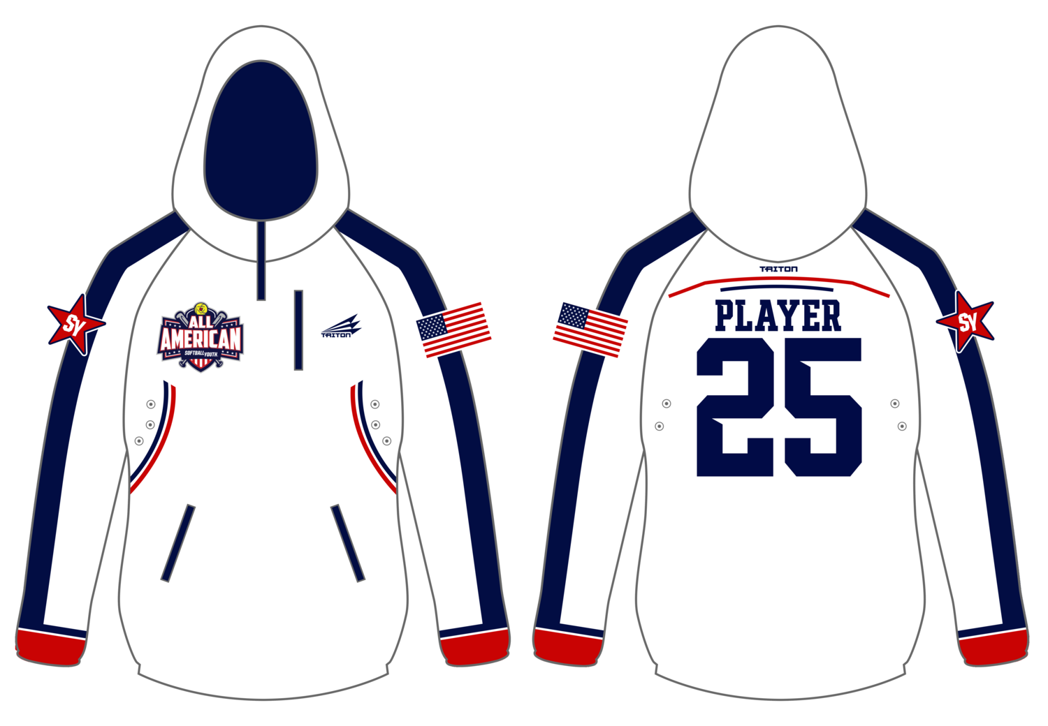 Softball Youth All-Americans 2022/2023 Custom Gladiator Hoodie #GH1