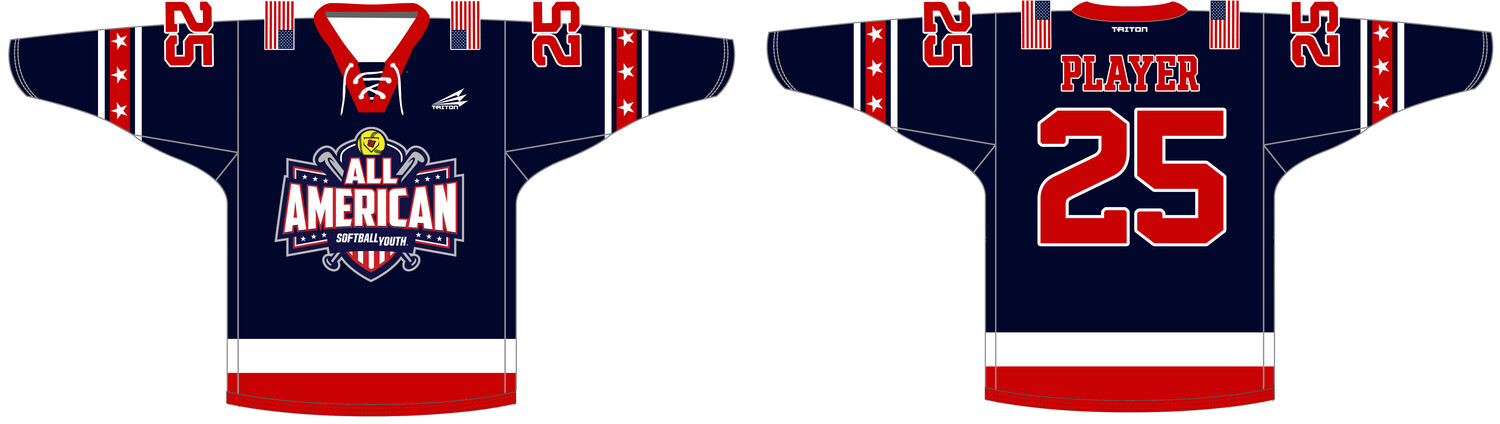 Softball Youth All-Americans Custom Hockey Fan Jersey #J2
