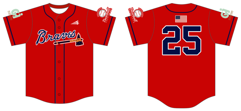 Braves (Max Sports) Custom Nanodri Baseball Jersey #J2B