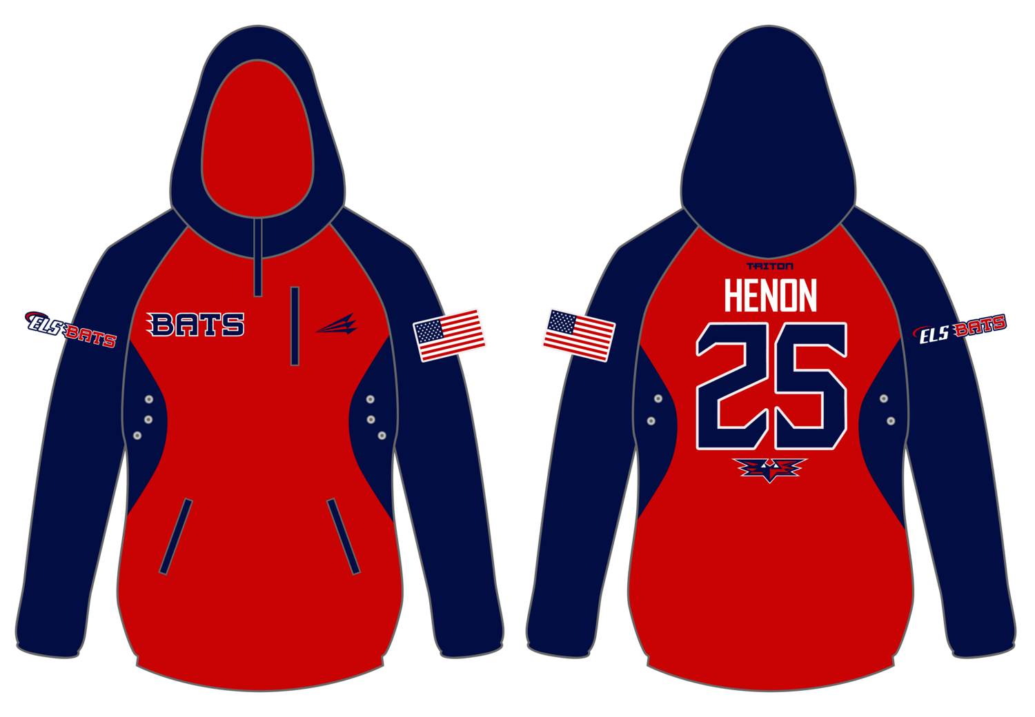 ELS Bats Custom Gladiator Hoodie #GH1