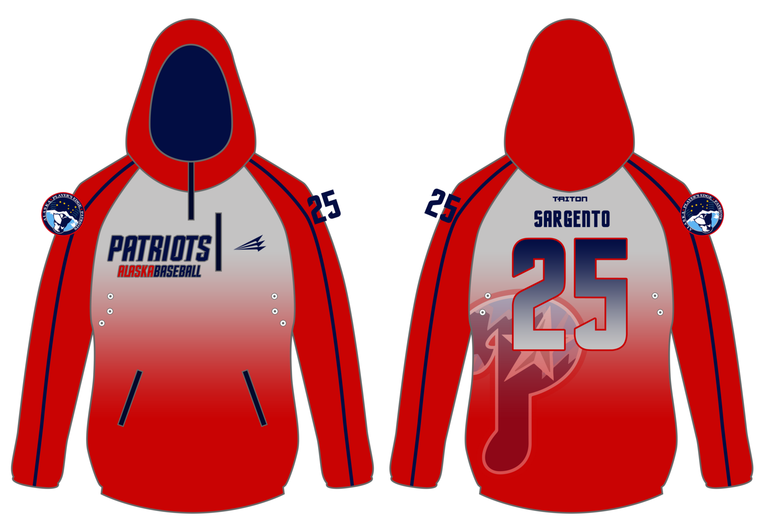 Players Edge Patriots Custom Gladiator Hoodie #GH7