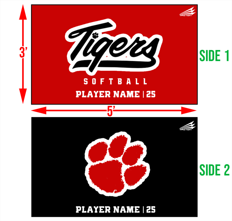 West Blocton Tigers Softball Double-Sided 3&#39;x5&#39; Fan Flag #FF1