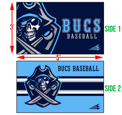 Bucs (Leger) Double-Sided 3&#39;x5&#39; Fan Flag #FF1