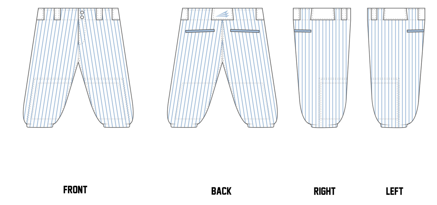 White/Carolina Custom Knicker Baseball Pants #BP1B