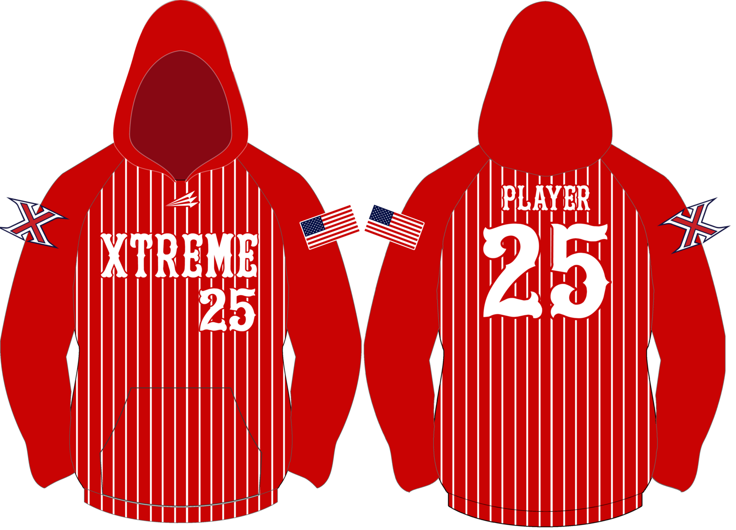 Xtreme Baseball Custom Vulcan Hoodie #VH2B