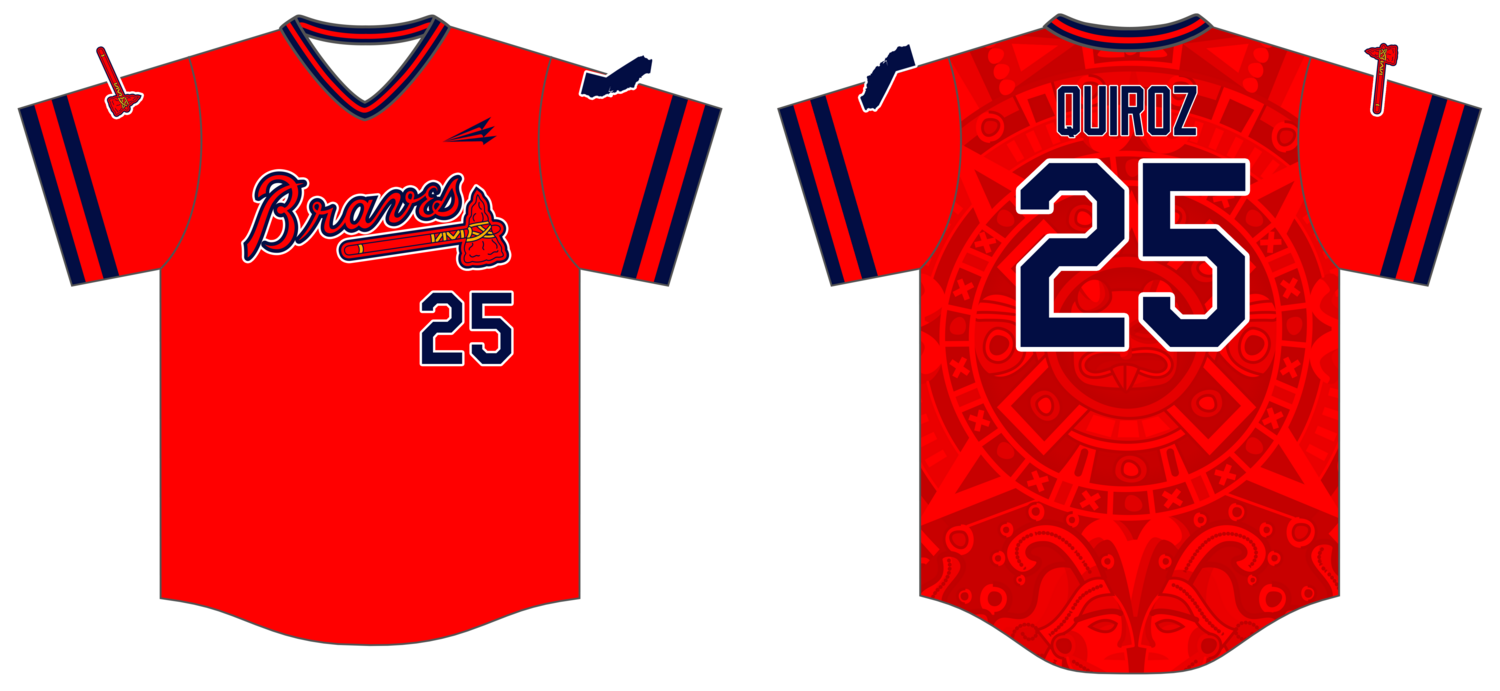 BRAVES (Quiroz) Custom HexaFlex Baseball Jersey #J1C