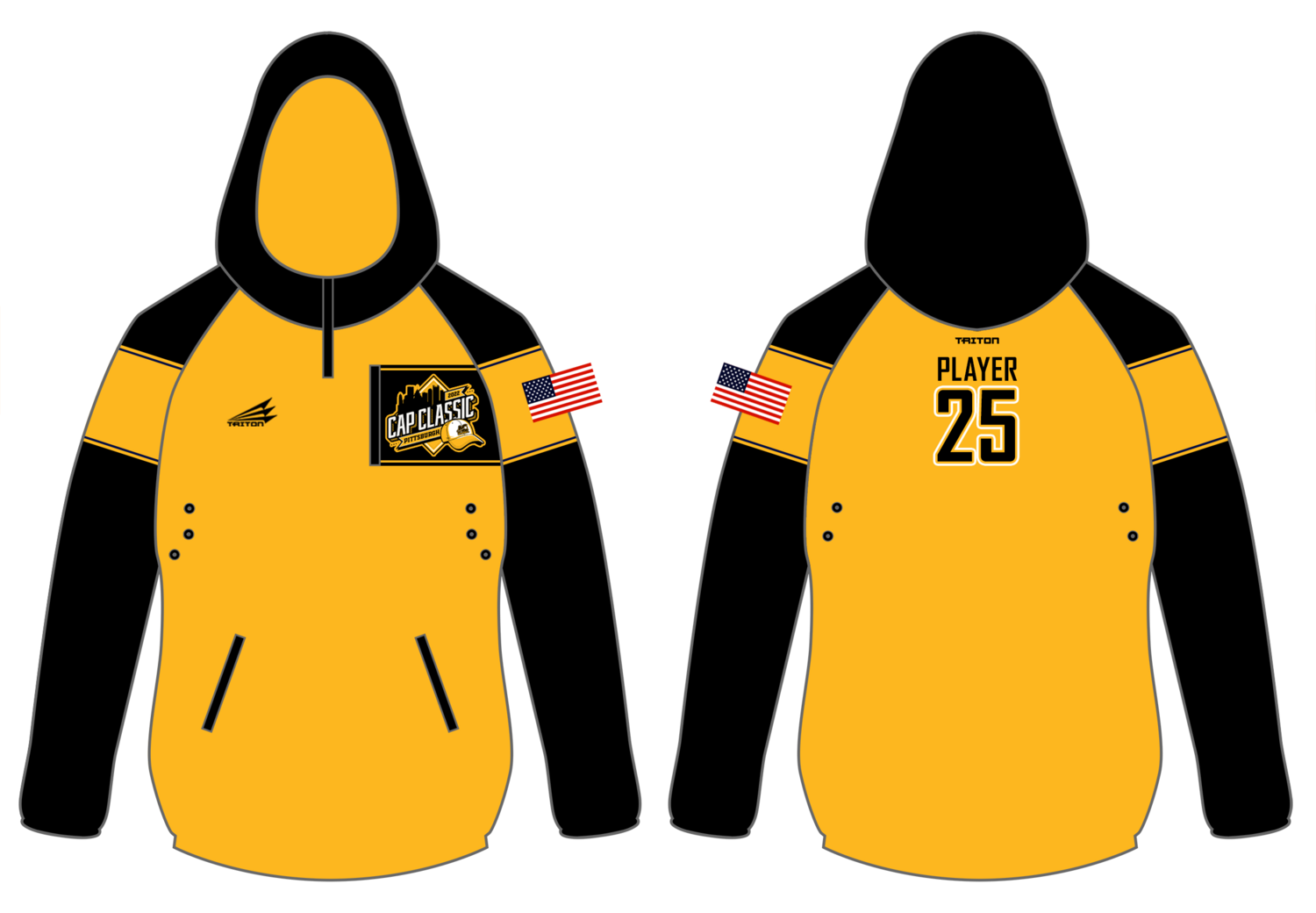 Cap Classic Pittsburgh Custom Gladiator Hoodie #GH1