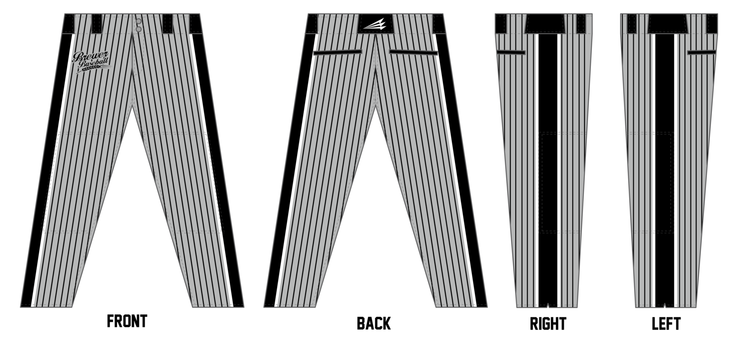 Brewer Baseball Stacheman Elite Custom Pro-Fit Baseball Pants #BP2C