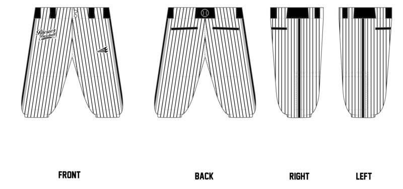 Brewer Baseball Stacheman Elite Custom Knicker Baseball Pants #BP3D
