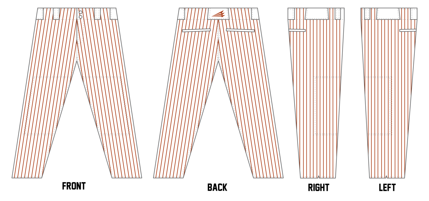 Burnt Orange/White Custom ProFit Pinstripe Baseball Pant