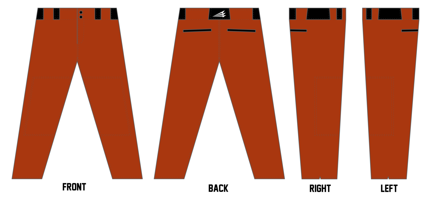 Burnt Orange/Black Custom ProFit Baseball Pant