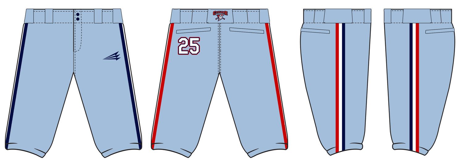 Central Ohio Cyclones Stacheman Elite Custom Knicker Baseball Pants #BP38I