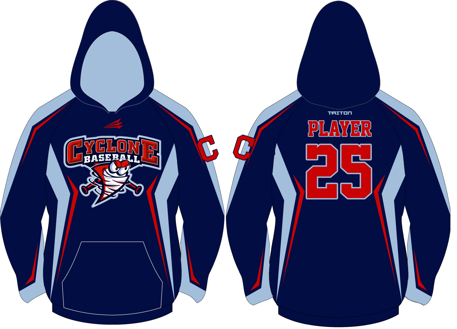 Central Ohio Cyclones Custom Vulcan Hoodie #VH16B