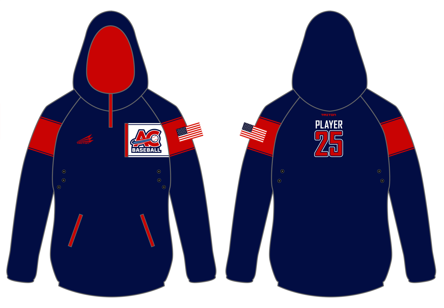 AC Baseball Custom Gladiator Hoodie #GH1