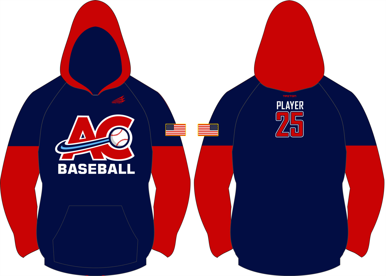 AC Baseball Custom Vulcan Hoodie #VH1