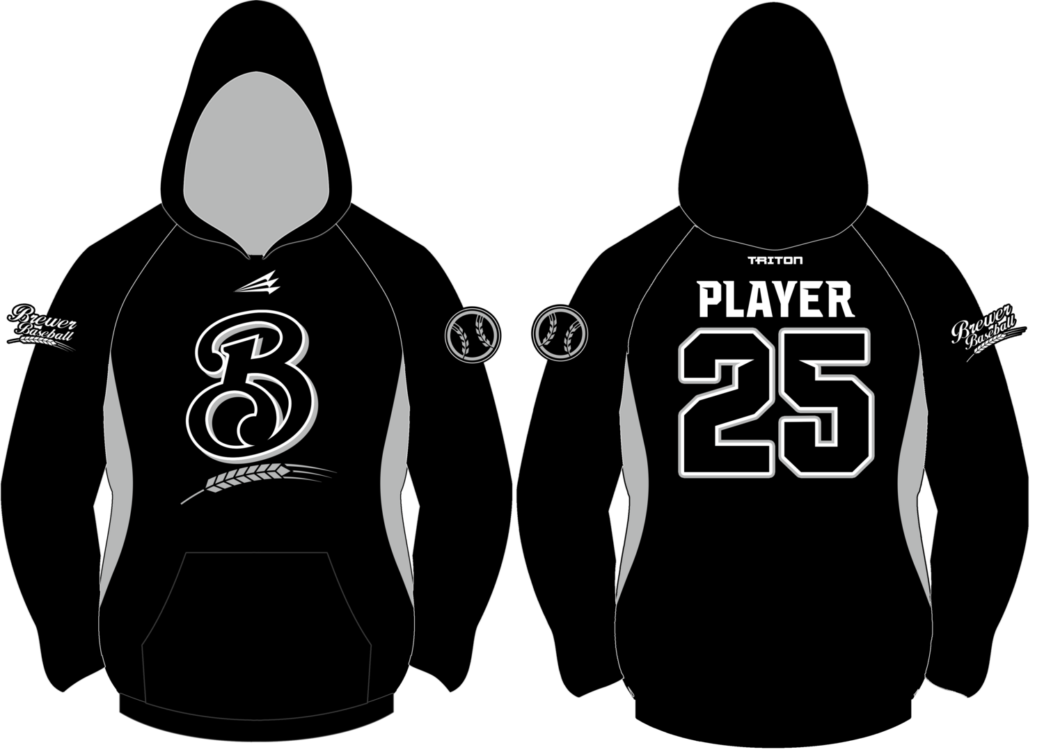 Brewer Baseball Custom Vulcan Hoodie #VH2