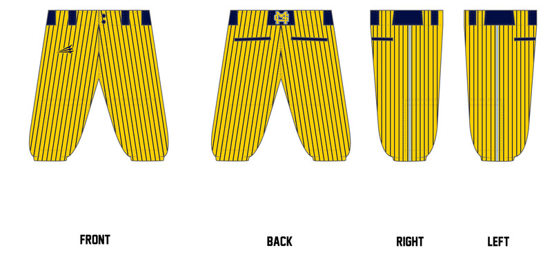 Minors Gold Custom Knicker Baseball Pant #BP3B