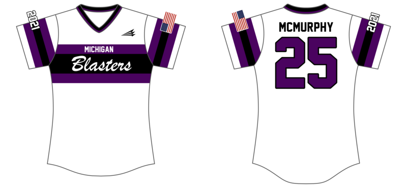 Michigan Blasters Custom HexaFlex Softball Jersey #J3b