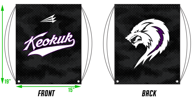 Keokuk Lobos Custom Drawstring Bag #DB1