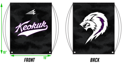 Keokuk Lobos Custom Drawstring Bag #DB1