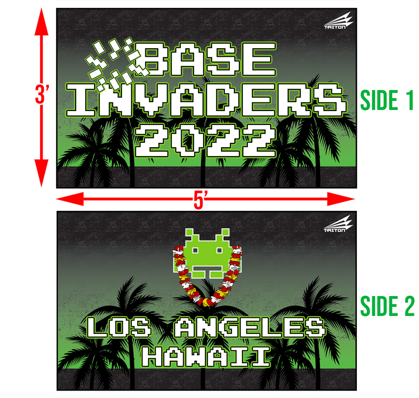 Base Invaders Double-Sided 3'x5' Fan Flag