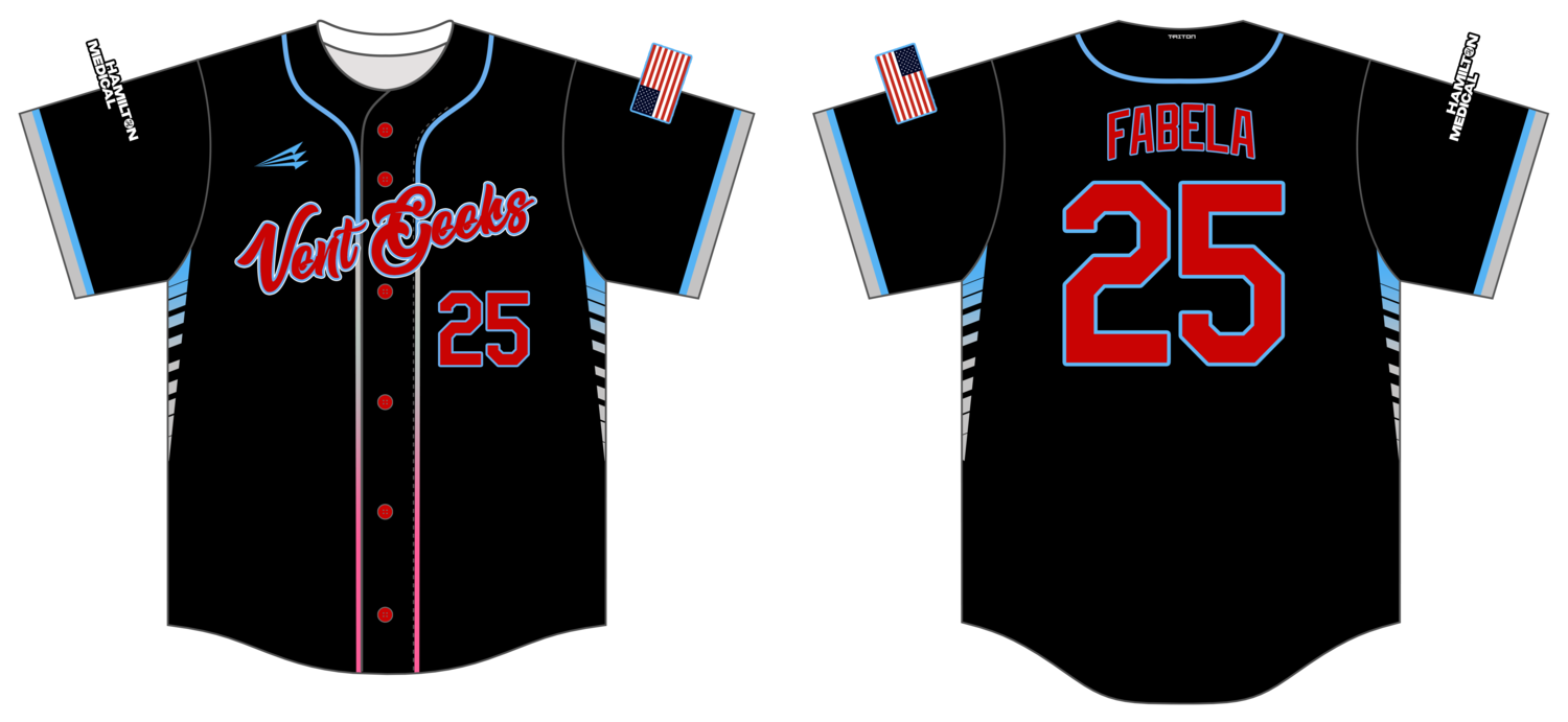 HMI Vent Geeks Custom HexaFlex Baseball Jersey #J3G