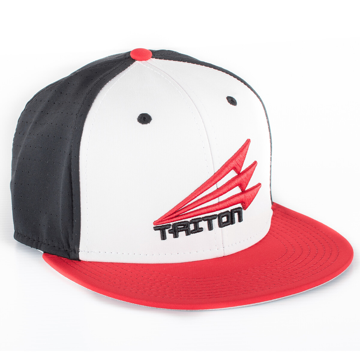 Triton Performance FlexFit Hat (Black/Red), Size: XS (6 1/2 - 6 3/4)