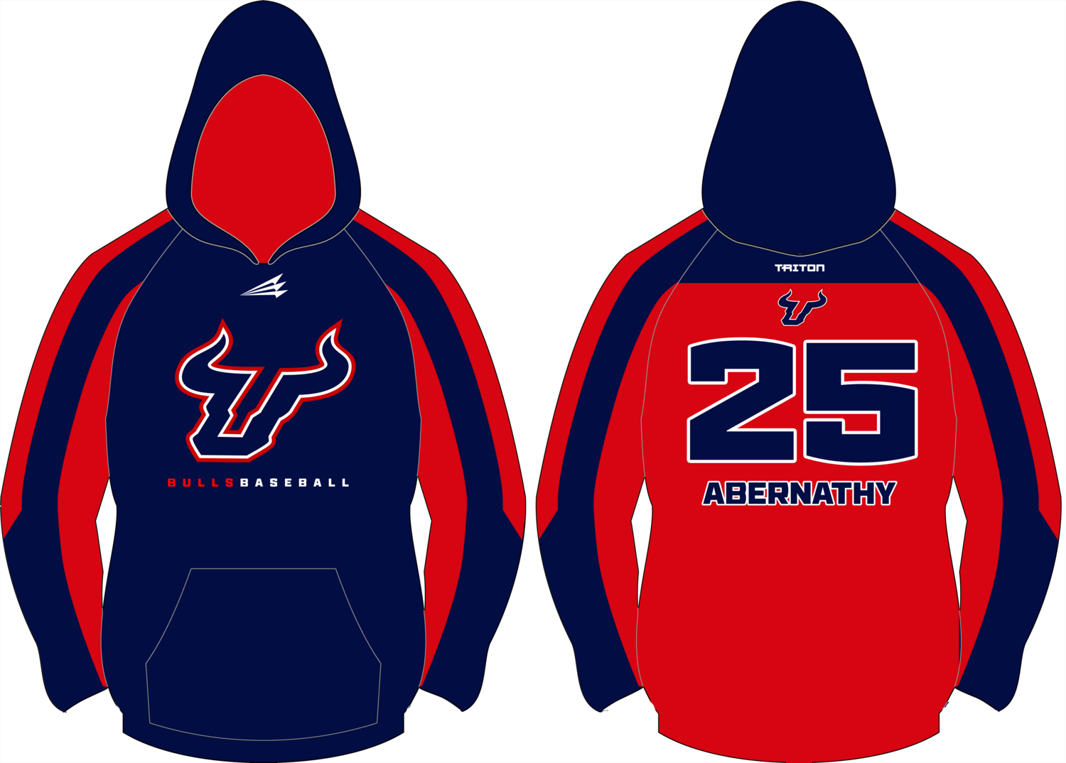 Bulls Baseball Custom Vulcan Hoodie #VH4