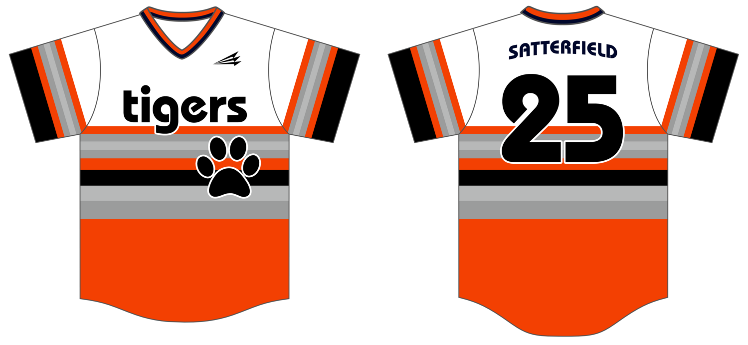 Central Virginia Tigers Custom HexaFlex Baseball Jersey #J1b
