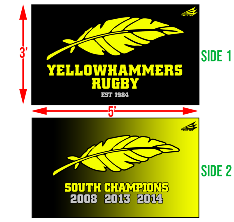 Yellowhammers Rugby Double-Sided 3&#39;x5&#39; Fan Flag