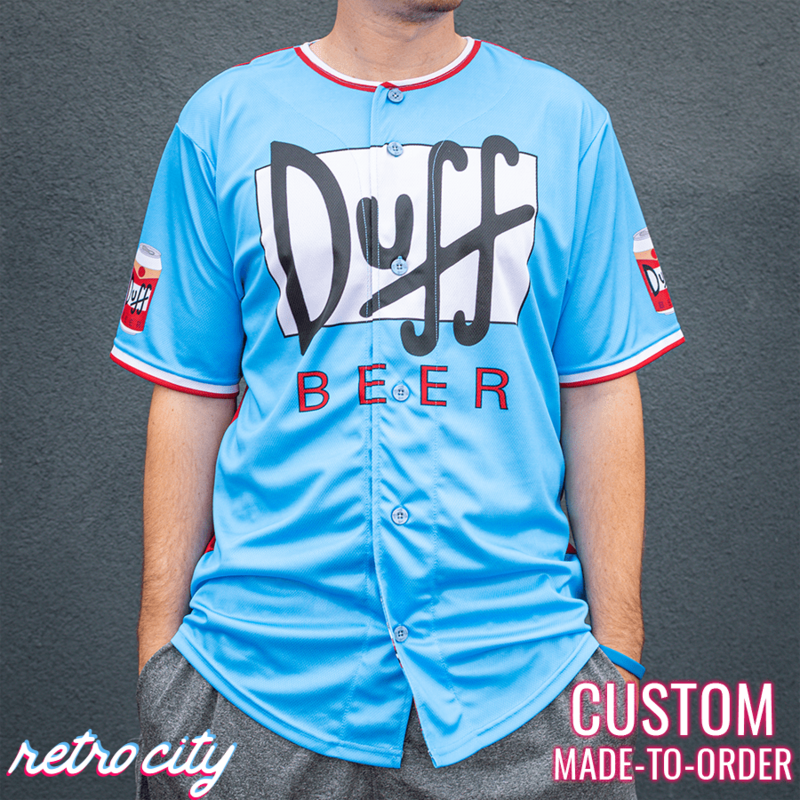 Duff Beer Duffman Simpsons Custom Baseball Jersey