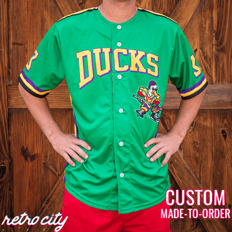 The Mighty Ducks Custom Full-button Baseball Jersey