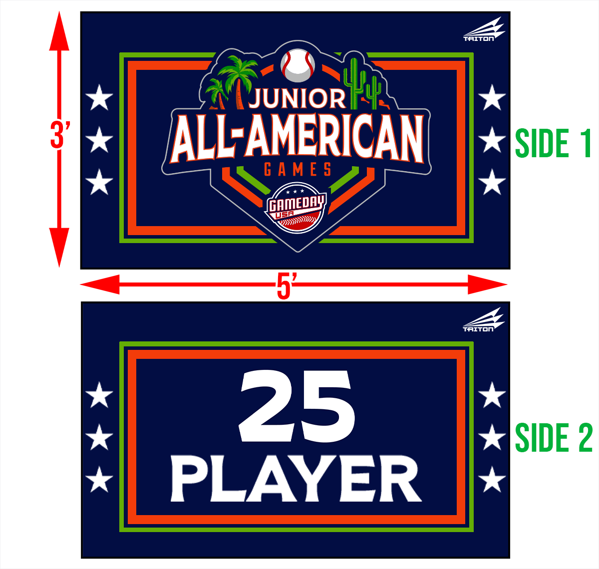 Game Day USA Junior All-Americans Double-Sided Fan Flag #FF1
