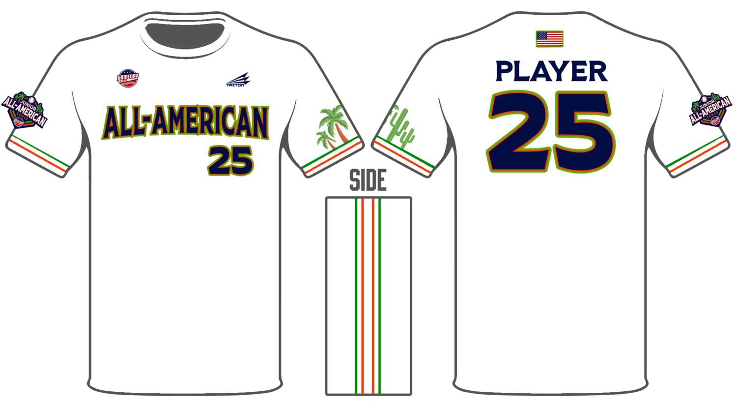 EXTRA Game Day USA Junior All-Americans Custom HyperTee Game Jersey #HT2b