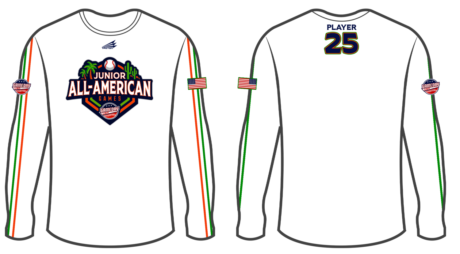 Game Day USA Junior All-Americans Custom Longsleeve HyperTee #LHT1